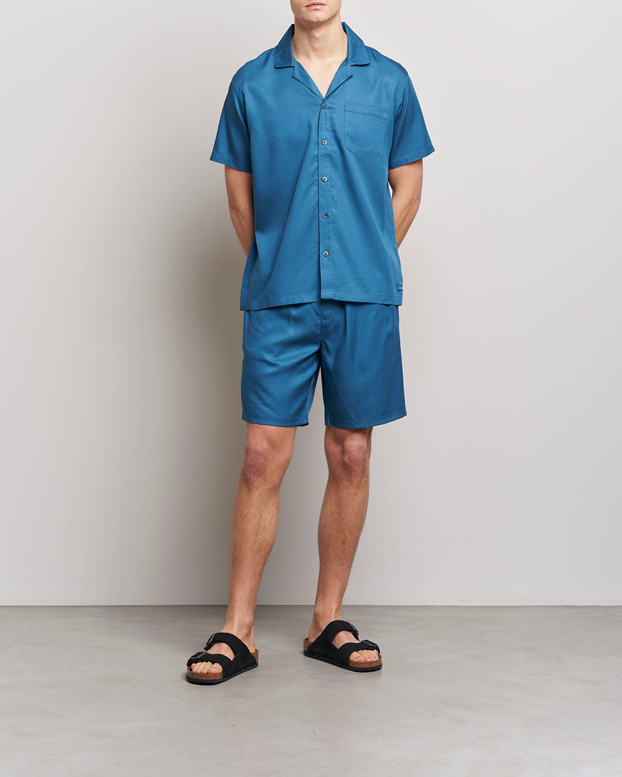 Men | Shirts | Calvin Klein | Lyocell Short Sleeve Loungewear Shirt Midnight