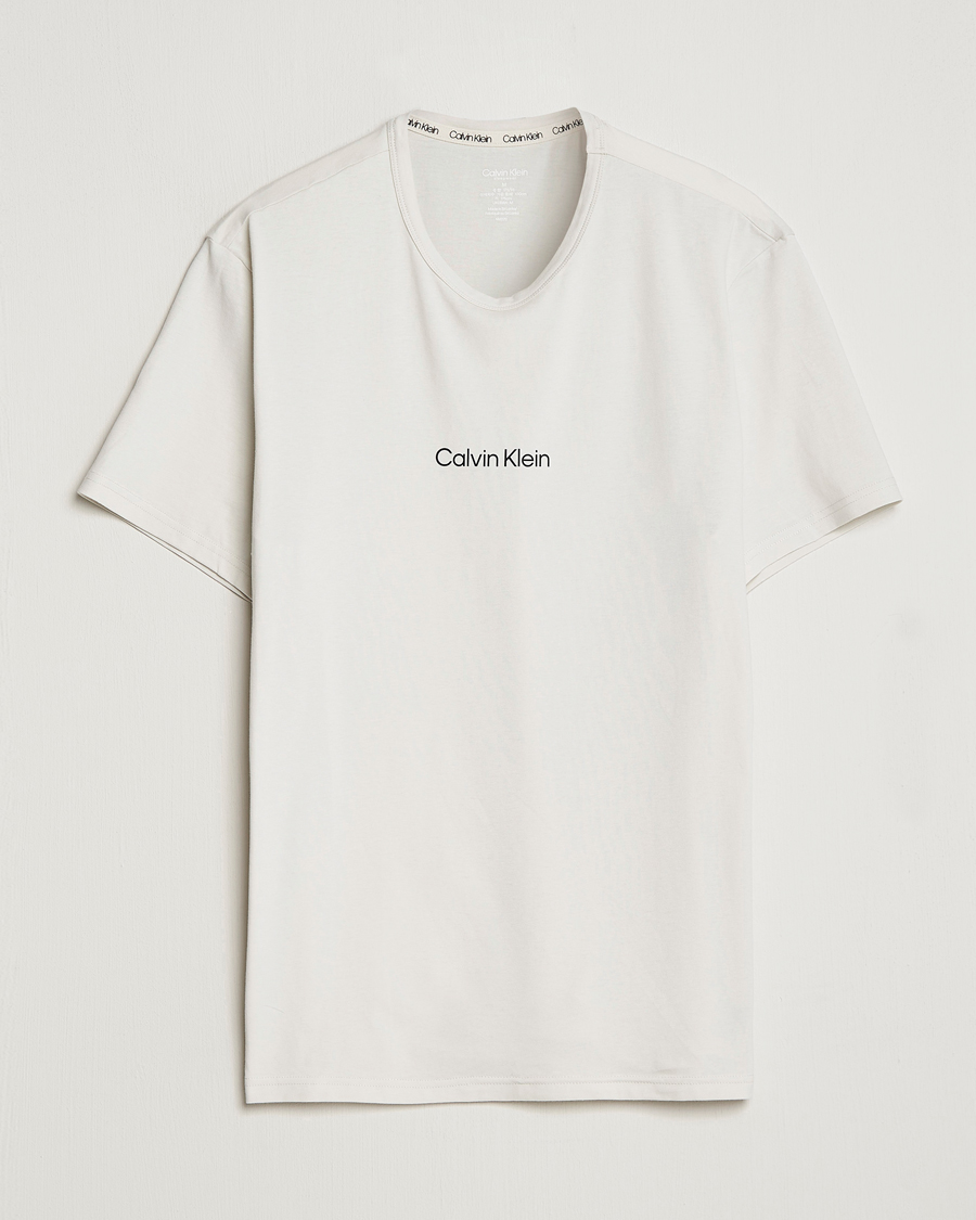 Men | T-Shirts | Calvin Klein | Logo Crew Neck Loungewear T-Shirt Silver Birch