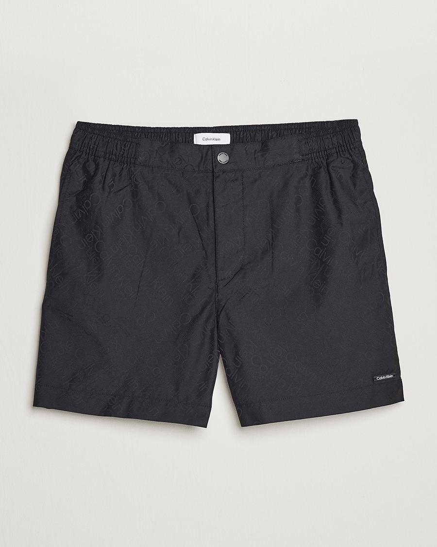 Men | Swimwear | Calvin Klein | Tailored Monogram Swimshorts Black