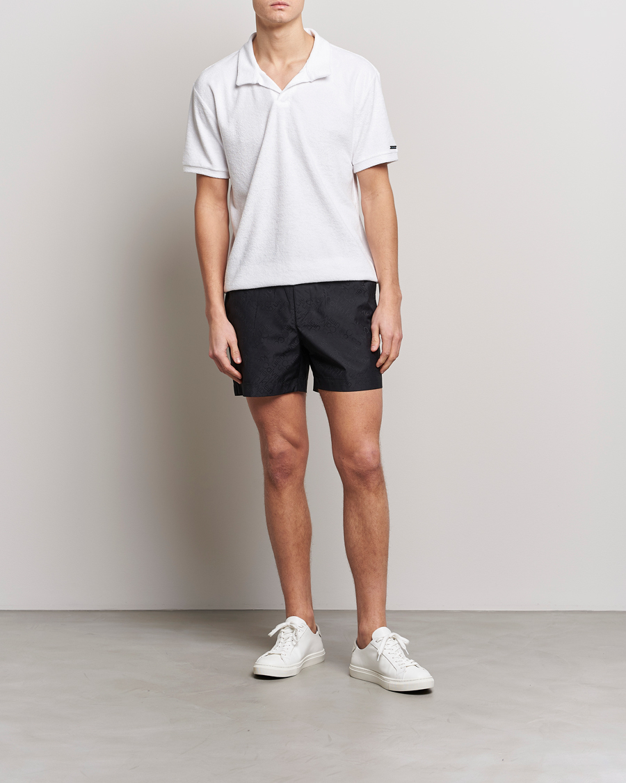 Men | Swimwear | Calvin Klein | Tailored Monogram Swimshorts Black