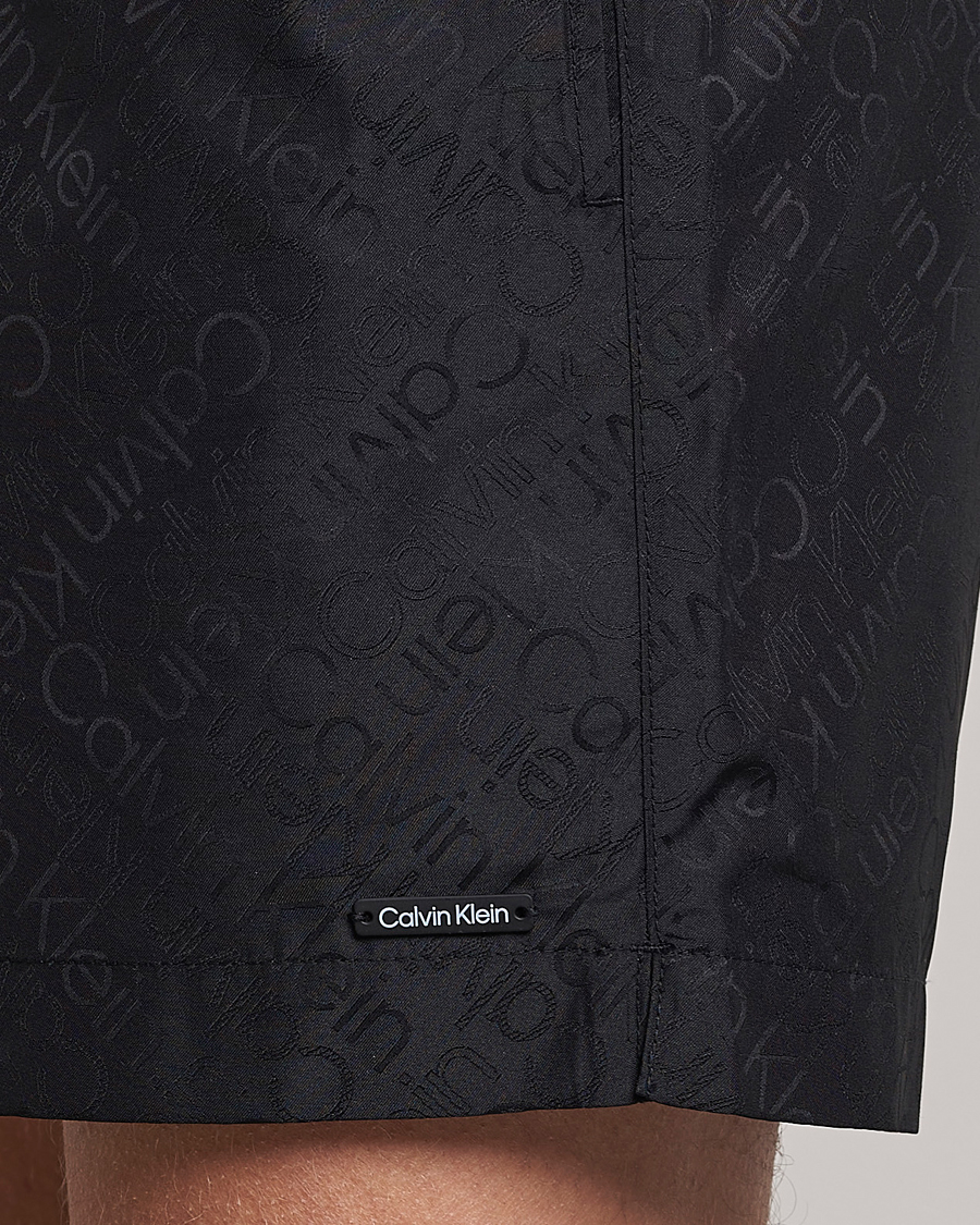 Men | Swimwear | Calvin Klein | Tailored Monogram Swimshorts Black