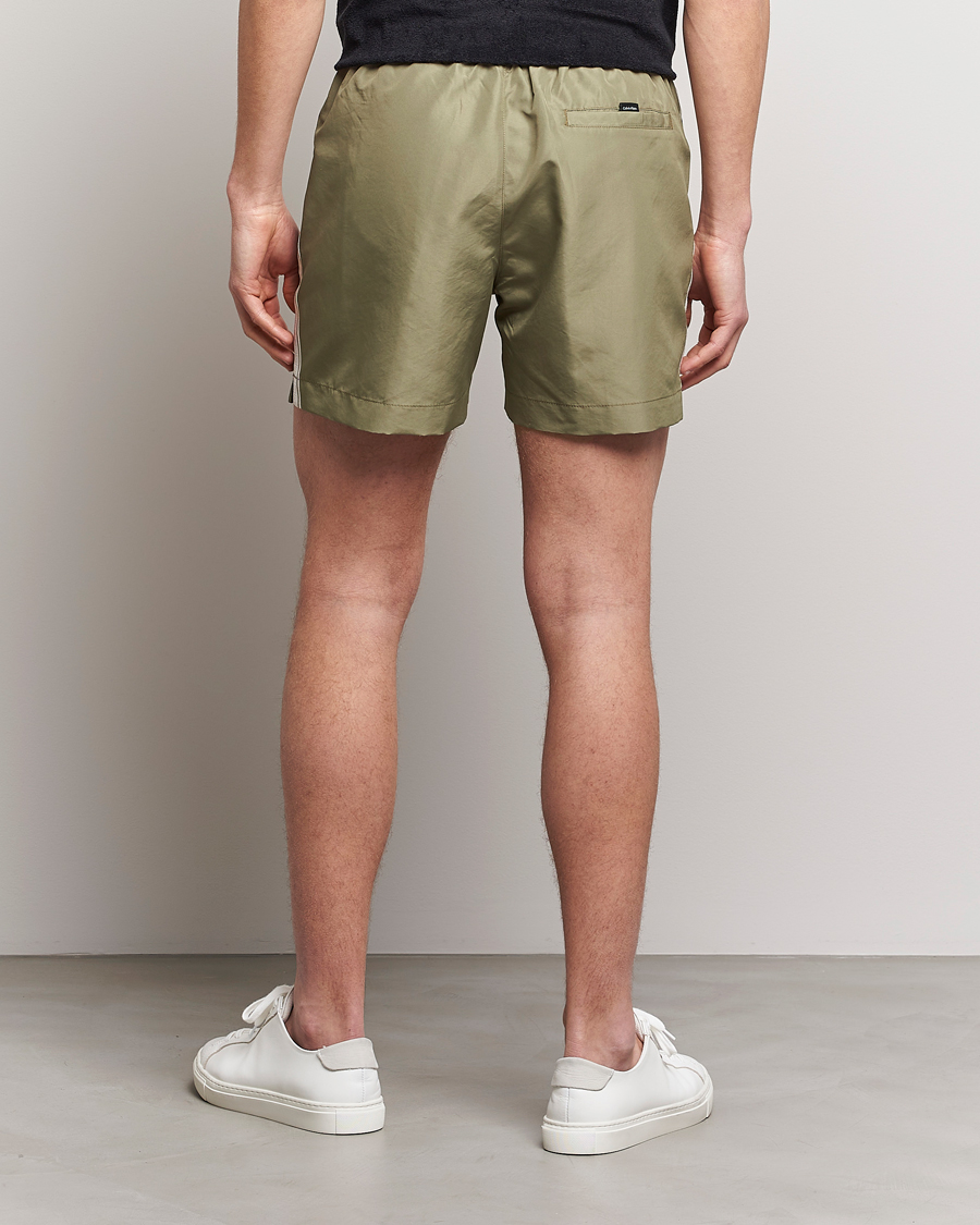 Men | Swimwear | Calvin Klein | Side Logo Drawstring Swimshorts Delta Green