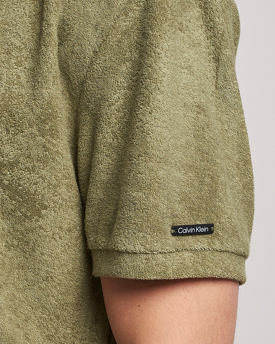 Men | Polo Shirts | Calvin Klein | Terry Polo Delta Green