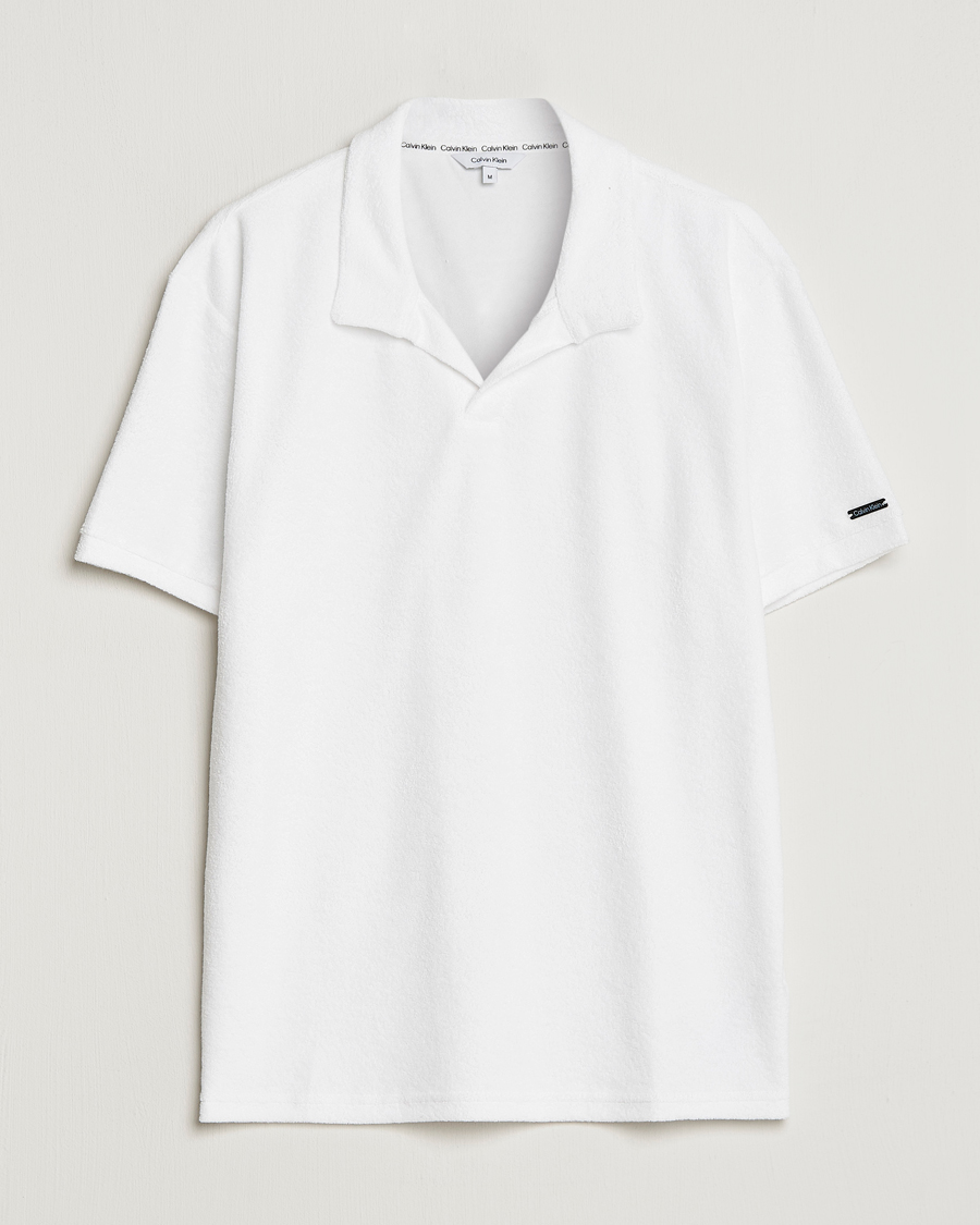 Men | Polo Shirts | Calvin Klein | Terry Polo Classic White