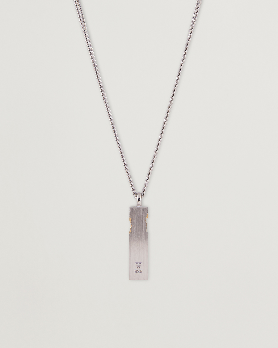 Men | Tom Wood Mined Cube Pendant Necklace Silver/Black | Tom Wood | Mined Cube Pendant Necklace Silver/Black