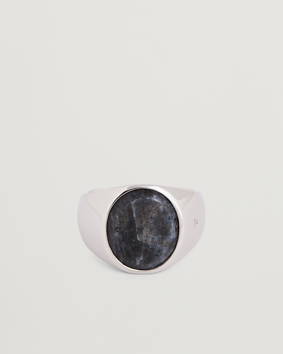 Men | Tom Wood Oval Larvikite Ring Silver | Tom Wood | Oval Larvikite Ring Silver