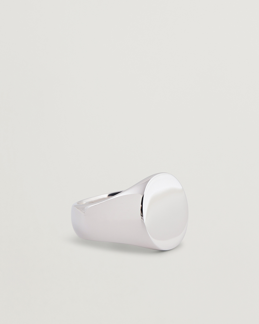 Men | Jewellery | Tom Wood | Oval Polished Ring Silver