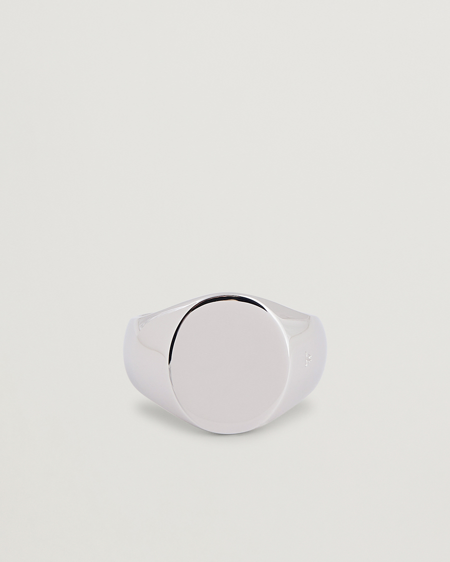 Men | Jewellery | Tom Wood | Oval Polished Ring Silver