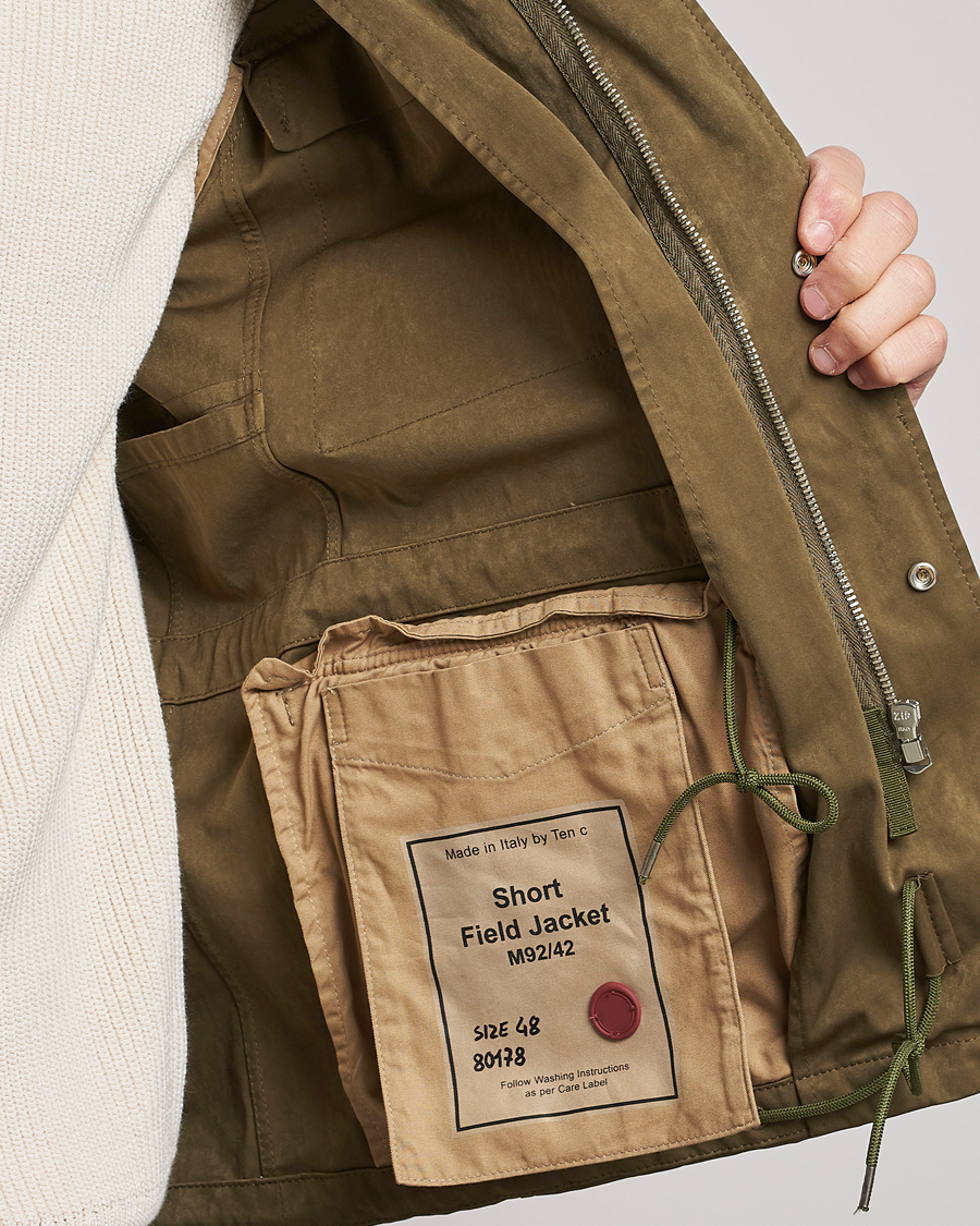 Men | Coats & Jackets | Ten c | 9 oz OJJ Piece Dyed Short Field Jacket Olive