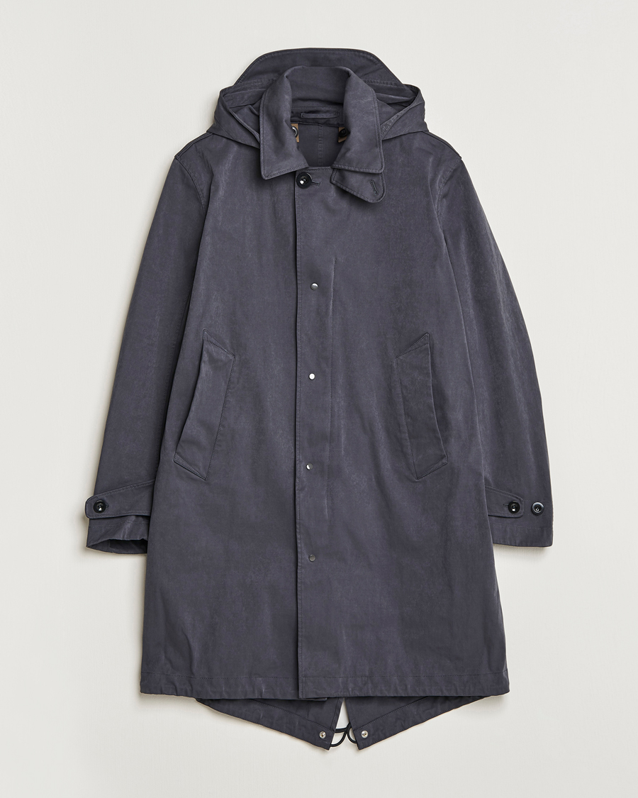 Men | Coats & Jackets | Ten c | 9 oz OJJ Piece Dyed Rider Parka Dark Grey