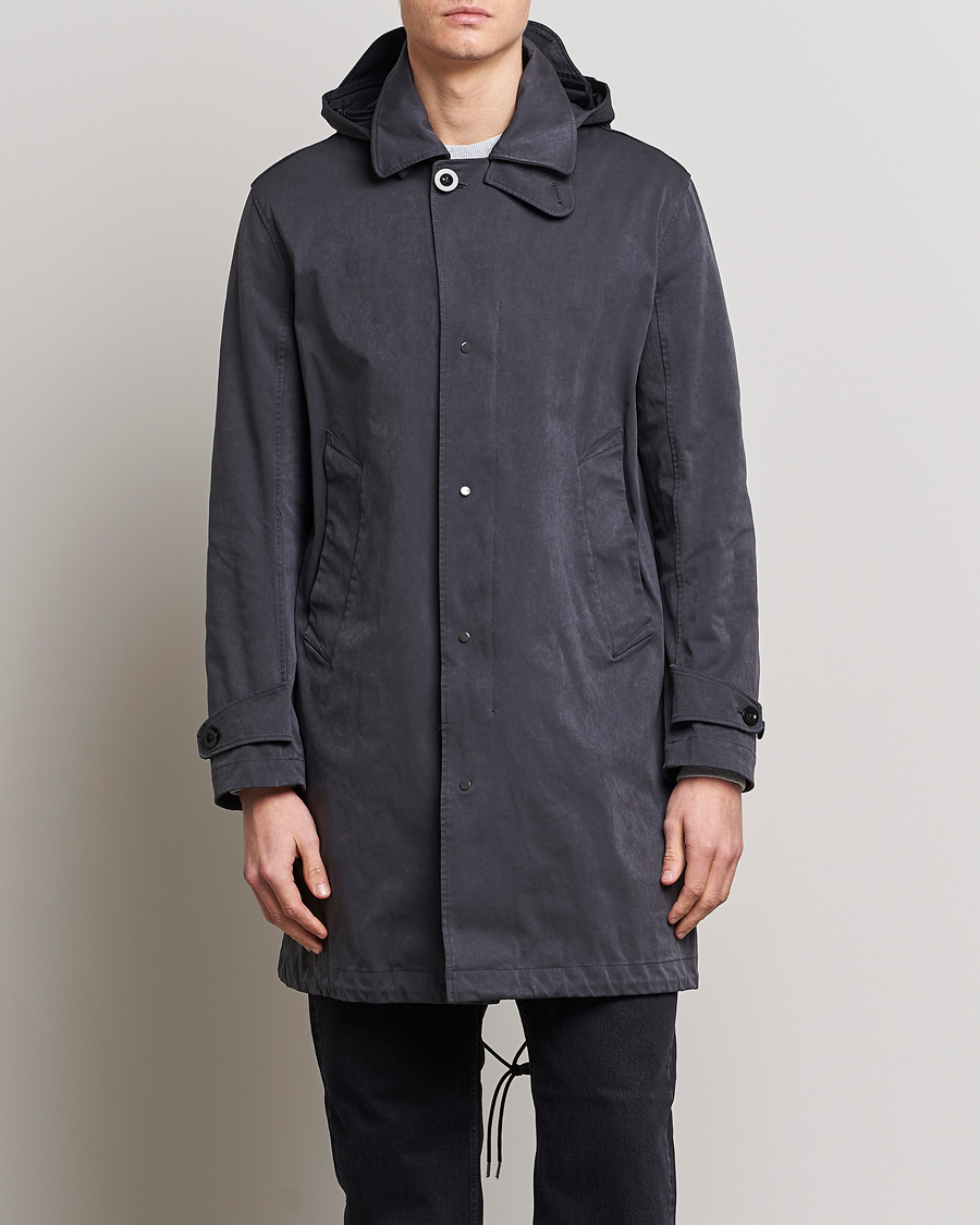 Men | Coats & Jackets | Ten c | 9 oz OJJ Piece Dyed Rider Parka Dark Grey