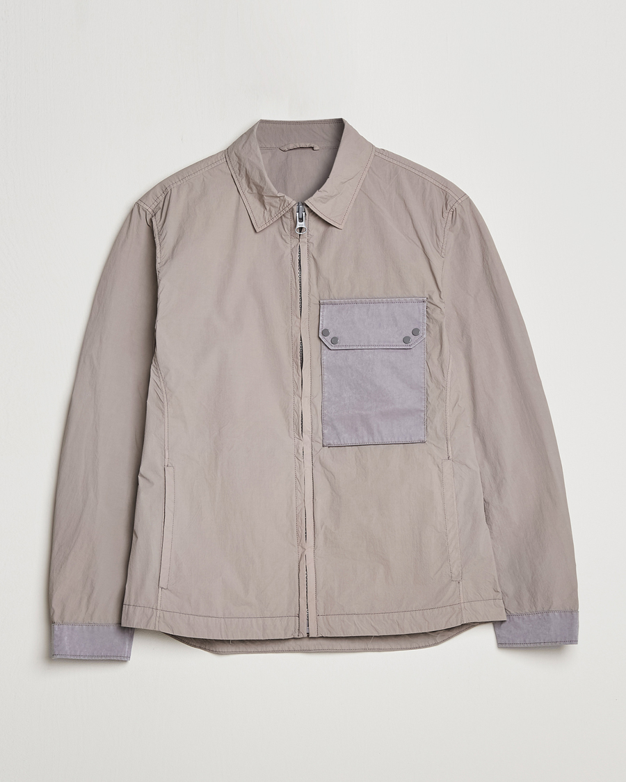 Men | Coats & Jackets | Ten c | Garment Dyed Nylon Jacket Light Grey