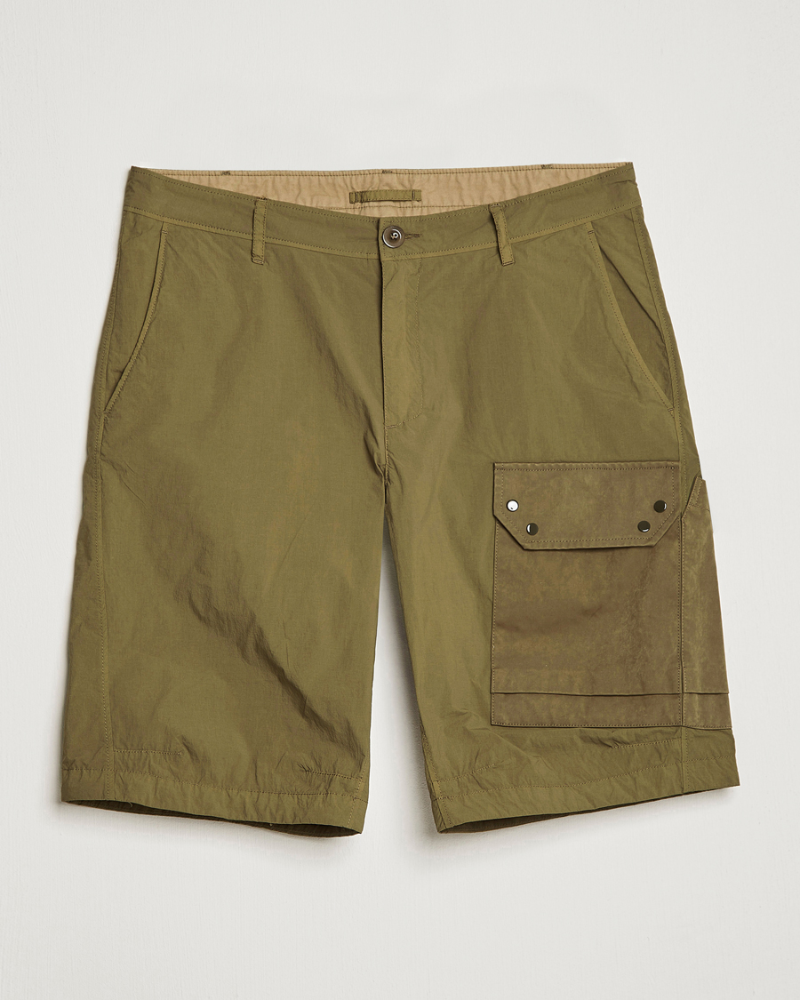 Men | Shorts | Ten c | Garment Dyed Nylon Cargo Shorts Olive