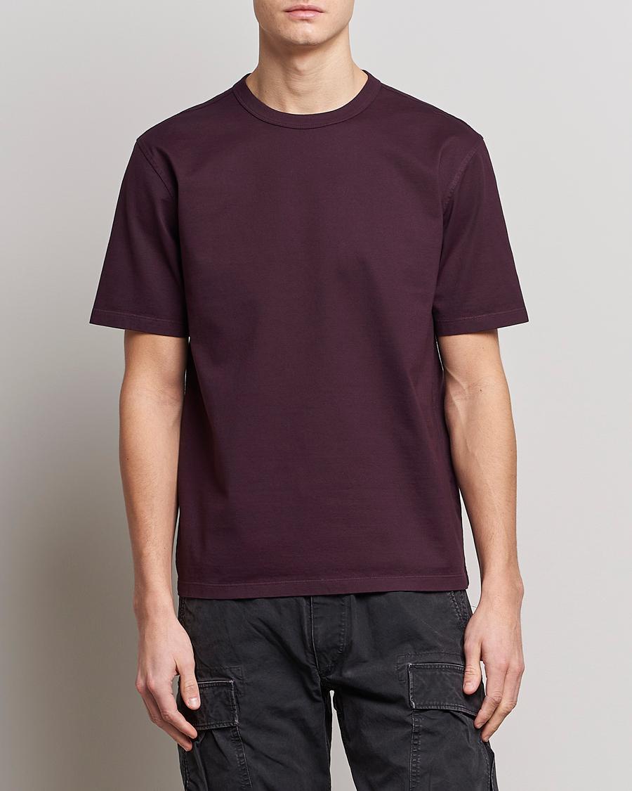 Men | T-Shirts | Ten c | Garment Dyed Cotton Jersey T-Shirt Blackberry