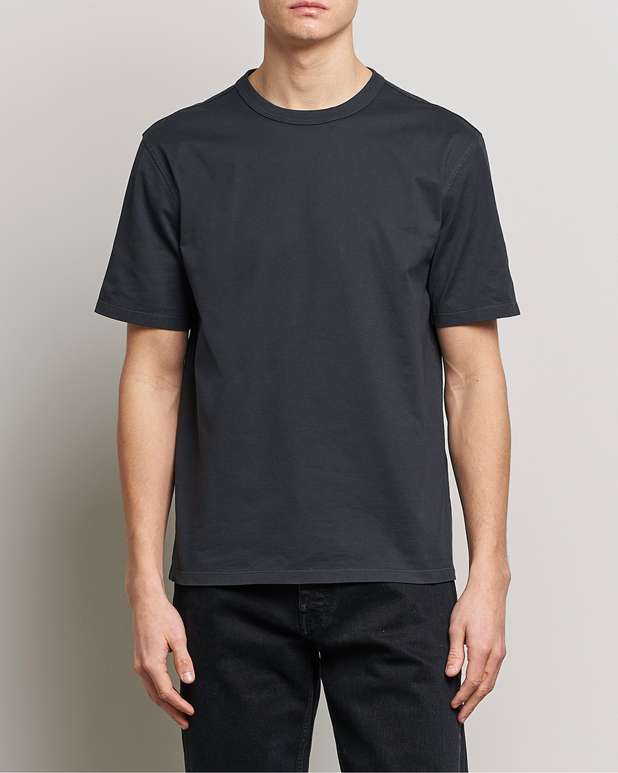 Men | T-Shirts | Ten c | Garment Dyed Cotton Jersey T-Shirt Blue Grey