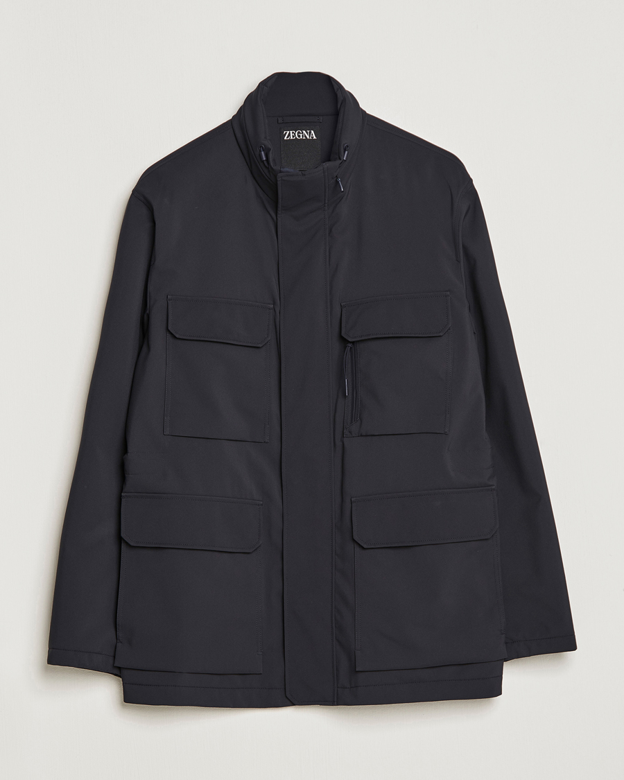 Men | Coats & Jackets | Zegna | Water Repellent Nylon Field Jacket Navy