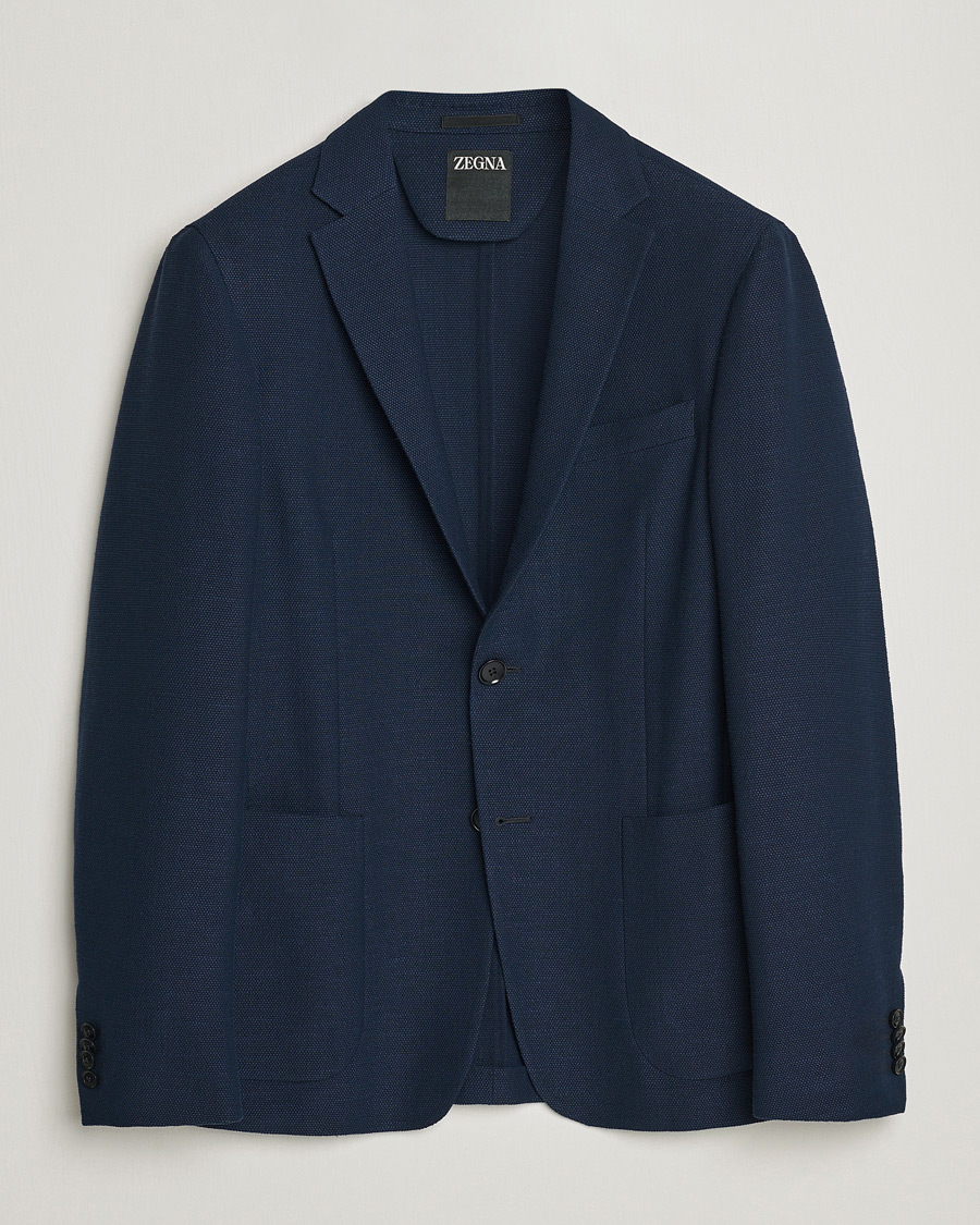 Men | Blazers | Zegna | Cotton/Linen Informale Blazer Navy