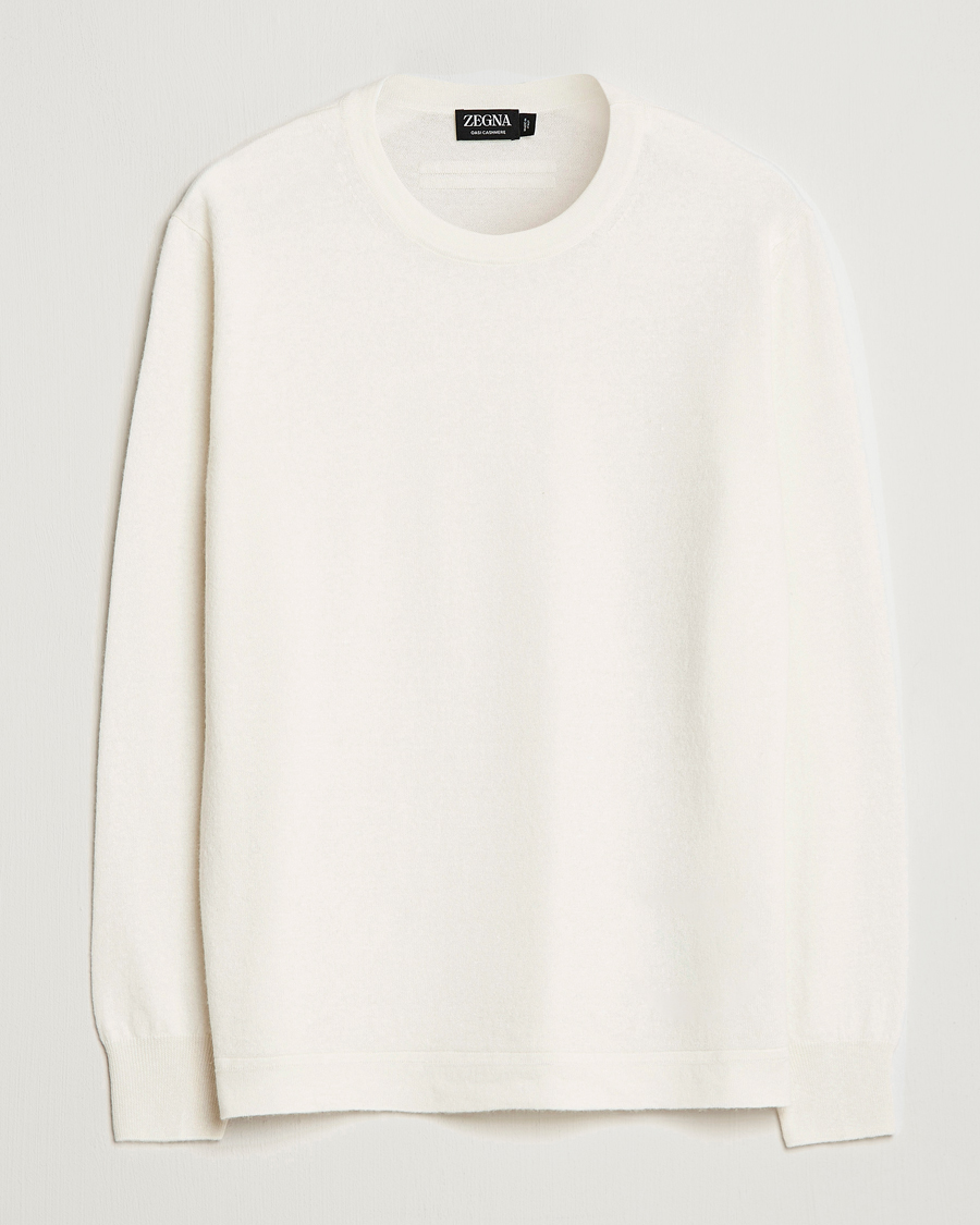 Men | Sweaters & Knitwear | Zegna | Oasi Cashmere/Linen Crew Neck Sweater Off White