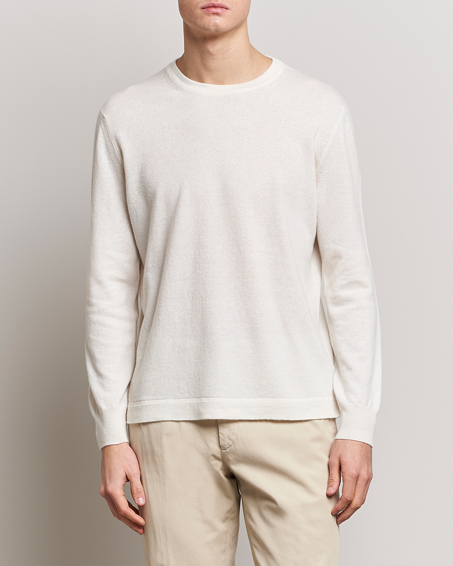 Men | Sweaters & Knitwear | Zegna | Oasi Cashmere/Linen Crew Neck Sweater Off White