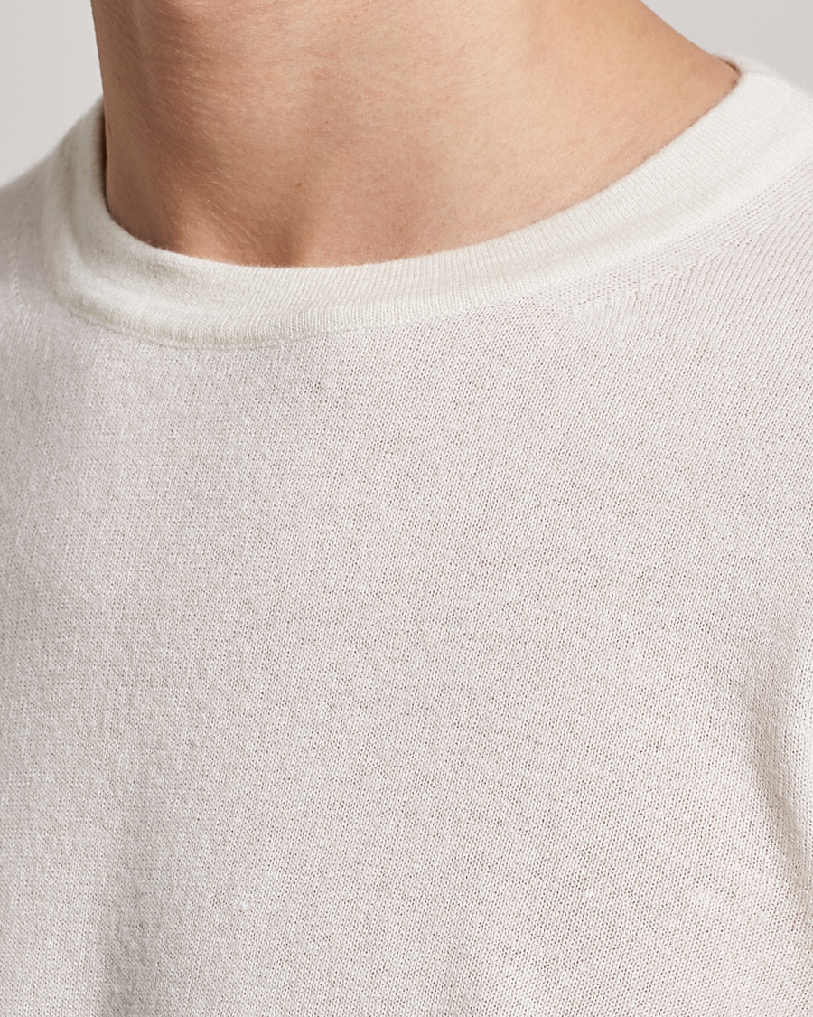 Men | Sweaters & Knitwear | Zegna | Oasi Cashmere/Linen Crew Neck Sweater Off White
