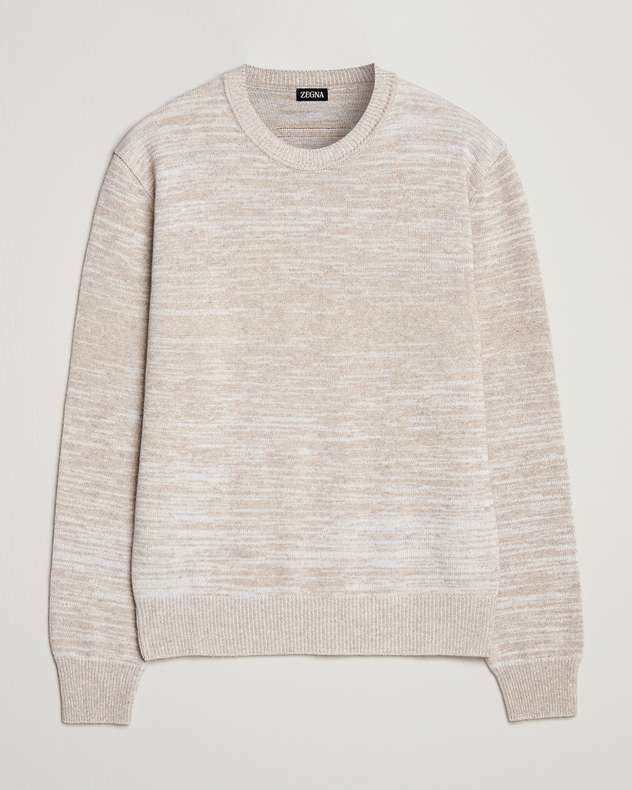 Men | Sweaters & Knitwear | Zegna | Oasi Cashmere/Cotton Melange Sweater Beige