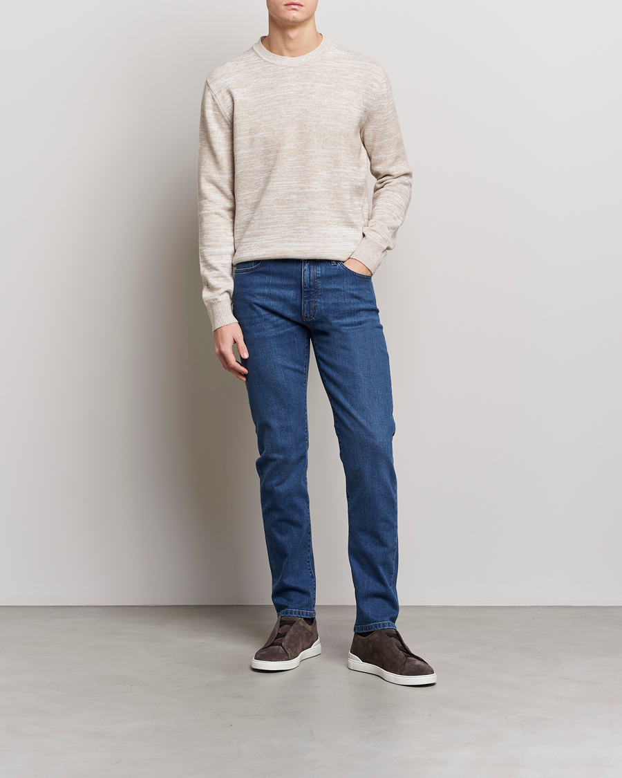 Men | Sweaters & Knitwear | Zegna | Oasi Cashmere/Cotton Melange Sweater Beige