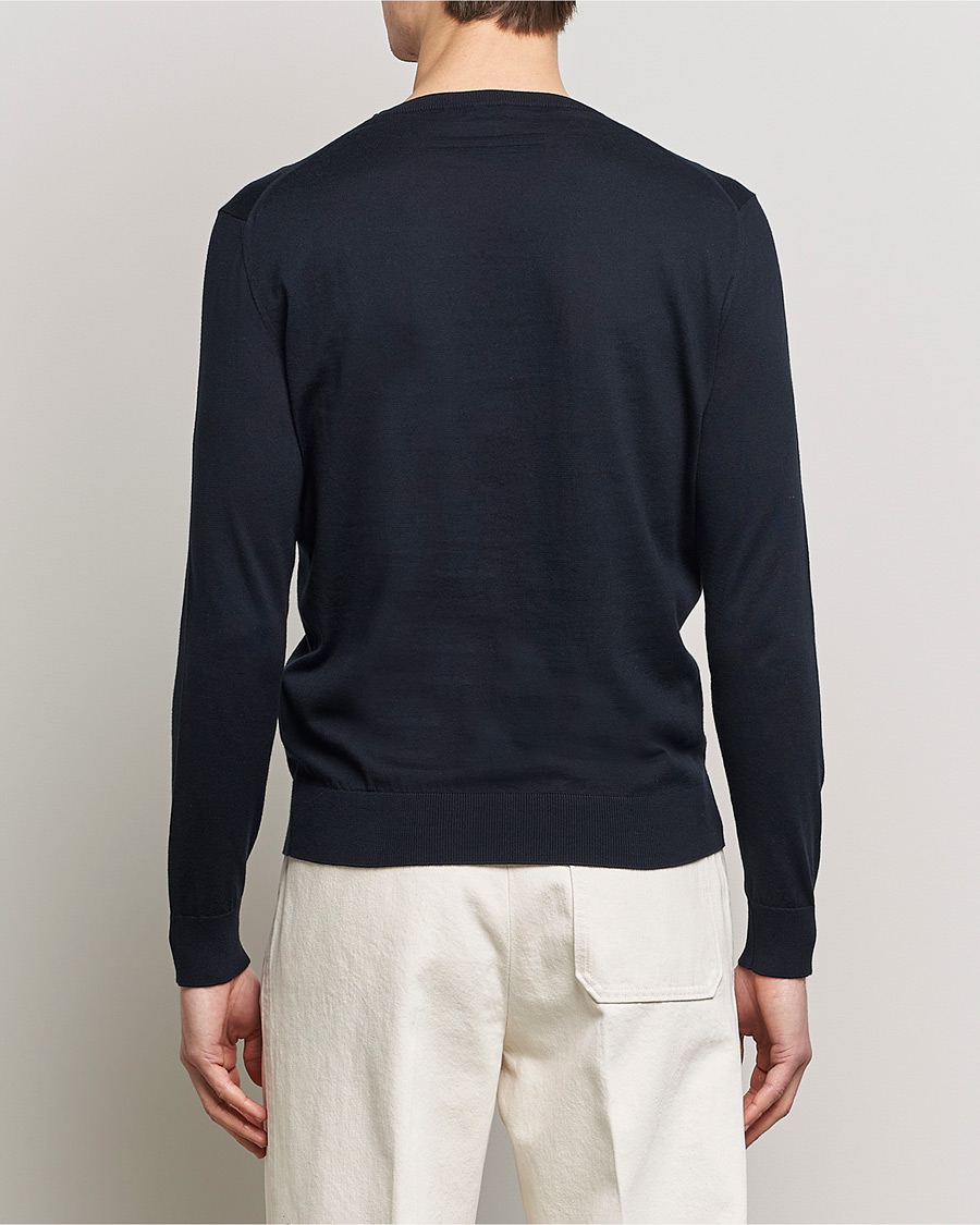 Men | Sweaters & Knitwear | Zegna | Premium Cotton Crew Neck Sweater Navy