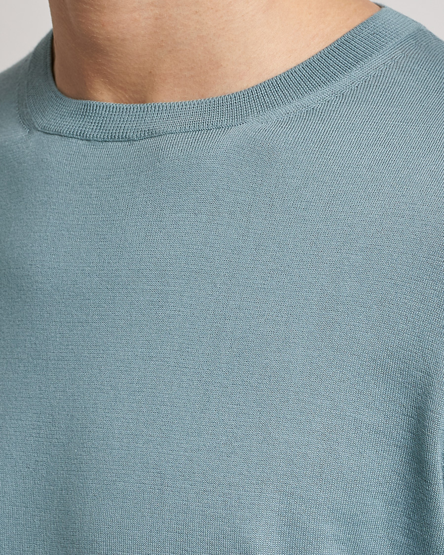 Men | Sweaters & Knitwear | Zegna | Premium Cotton Crew Neck Sweater Teal