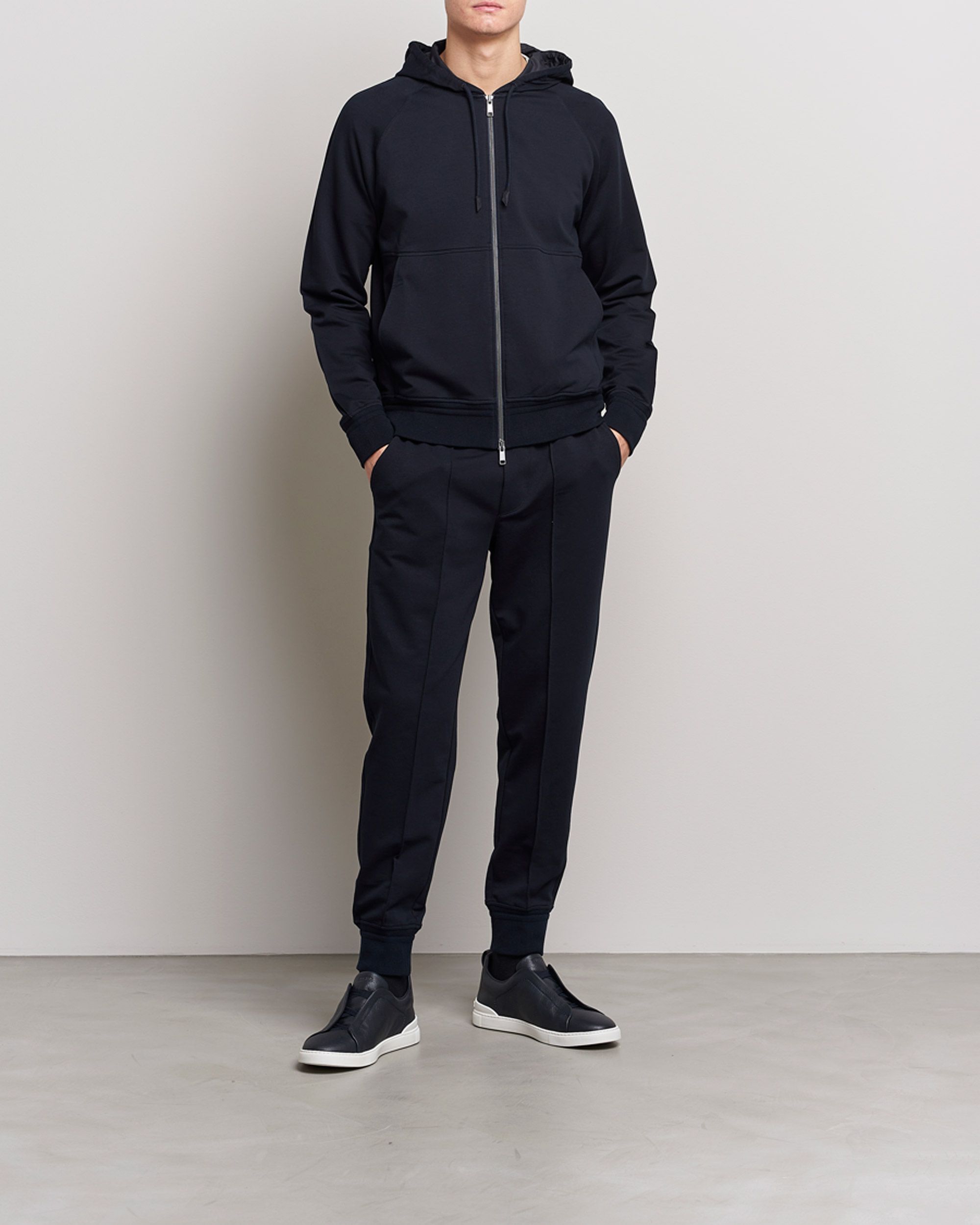 Men | Trousers | Zegna | Cotton Stretch Joggers Navy
