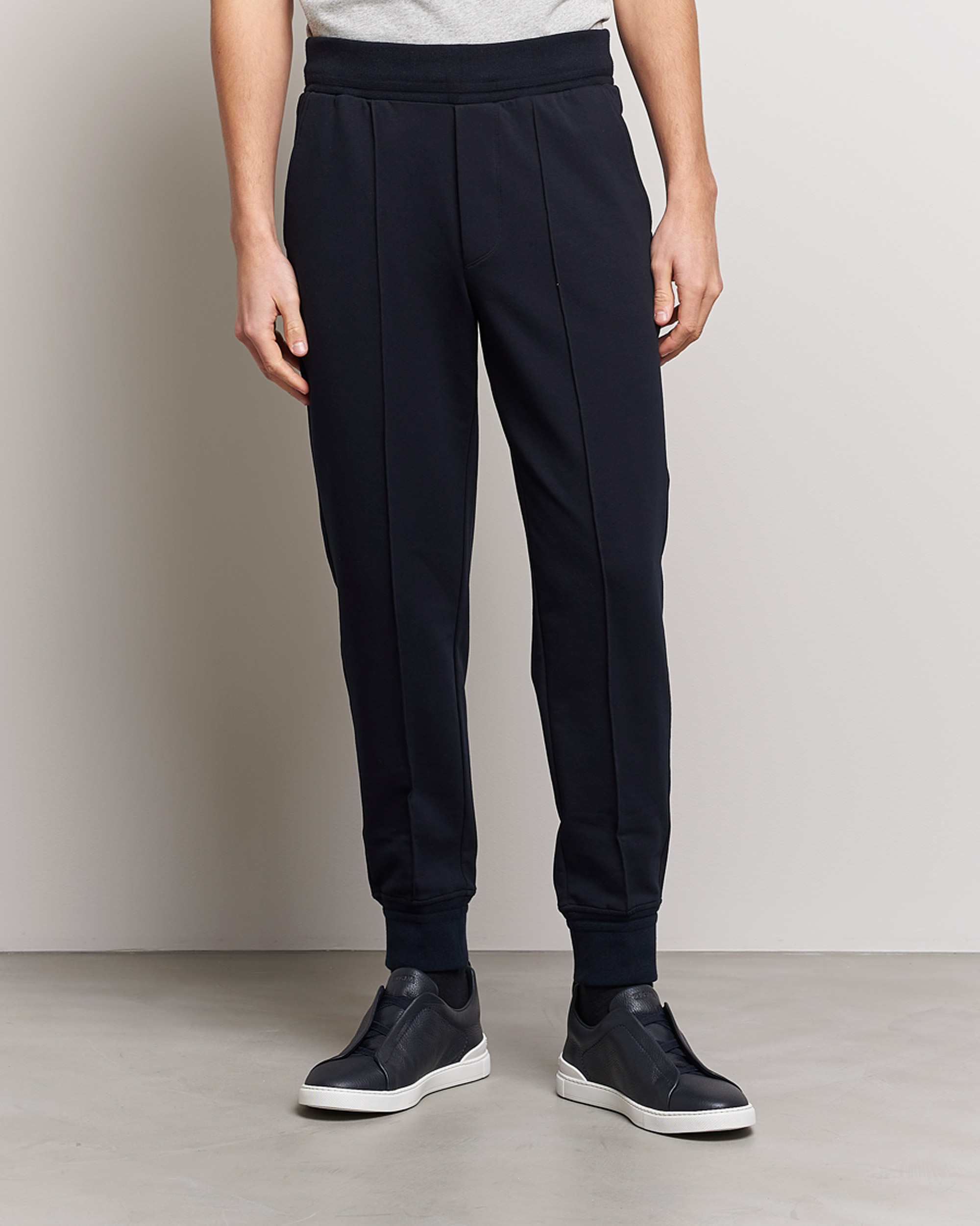 Men | Trousers | Zegna | Cotton Stretch Joggers Navy