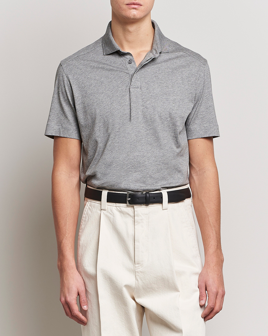 Men | Polo Shirts | Zegna | Cotton Jersey Polo Grey Melange