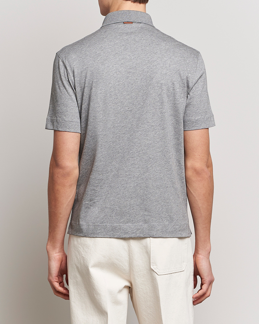 Men |  | Zegna | Cotton Jersey Polo Grey Melange