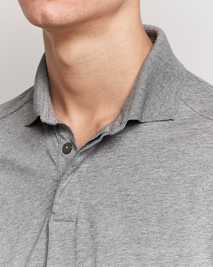 Men | Polo Shirts | Zegna | Cotton Jersey Polo Grey Melange
