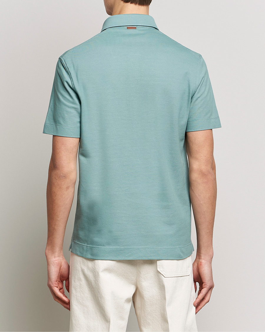 Men | Polo Shirts | Zegna | Short Sleeve Pocket Polo Teal