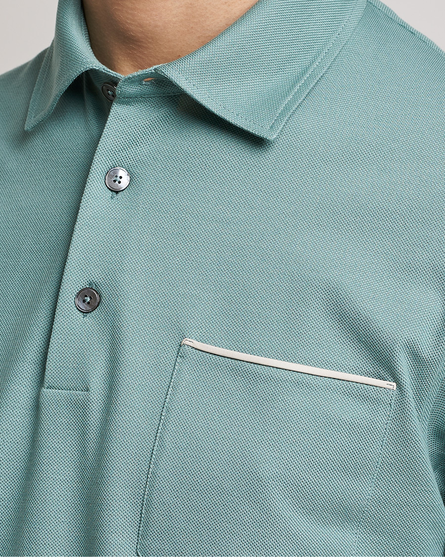 Men | Polo Shirts | Zegna | Short Sleeve Pocket Polo Teal