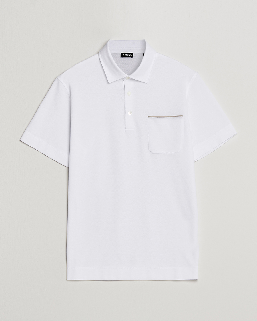 Men | Polo Shirts | Zegna | Short Sleeve Pocket Polo White