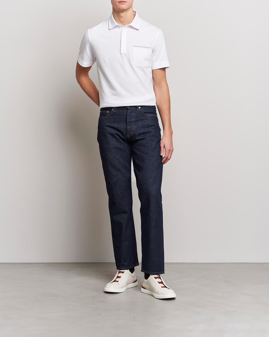 Men | Polo Shirts | Zegna | Short Sleeve Pocket Polo White