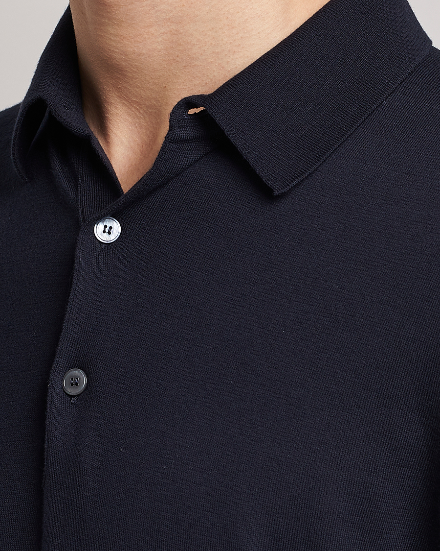 Men | Polo Shirts | Zegna | Premium Cotton Knitted Polo Navy