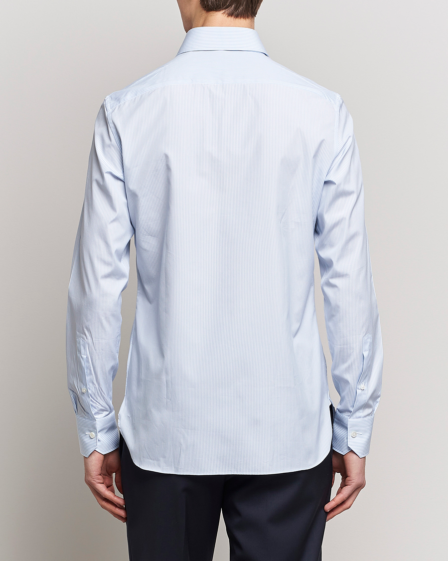 Men | Shirts | Zegna | Slim Fit Striped Dress Shirt Light Blue
