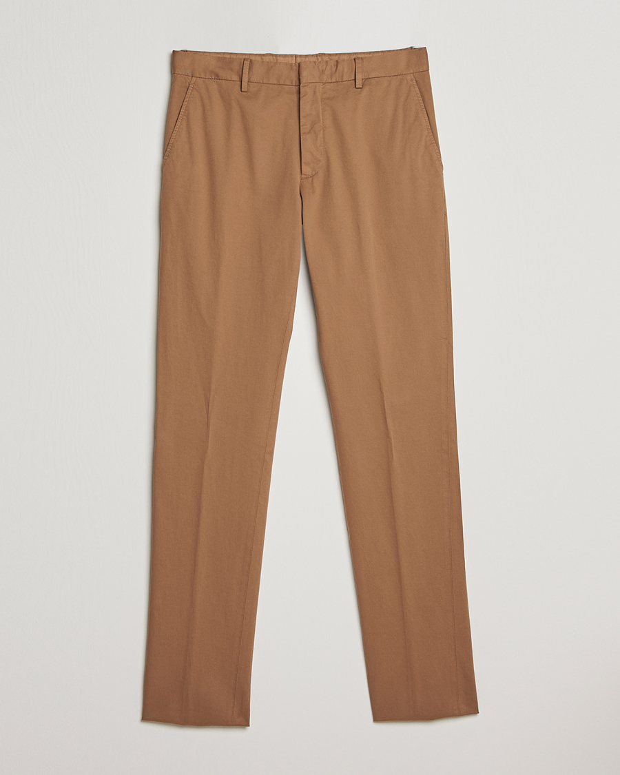 Men | Trousers | Zegna | Slim Fit Premium Cotton Chinos Khaki