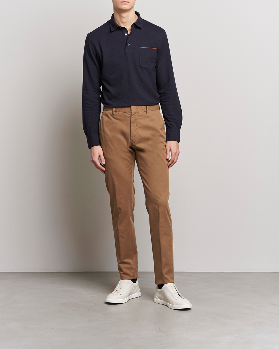 Men | Trousers | Zegna | Slim Fit Premium Cotton Chinos Khaki