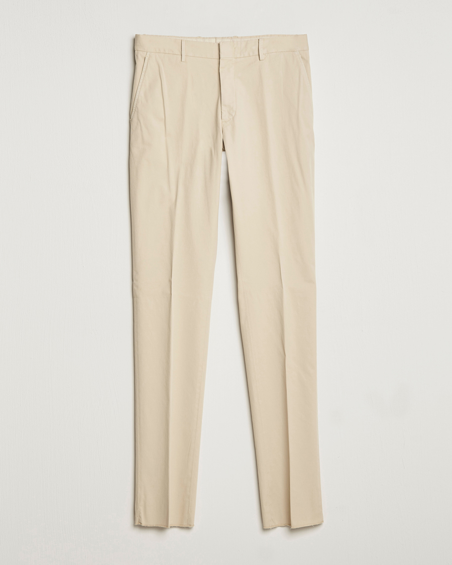 Men | Trousers | Zegna | Slim Fit Premium Cotton Chinos Off White