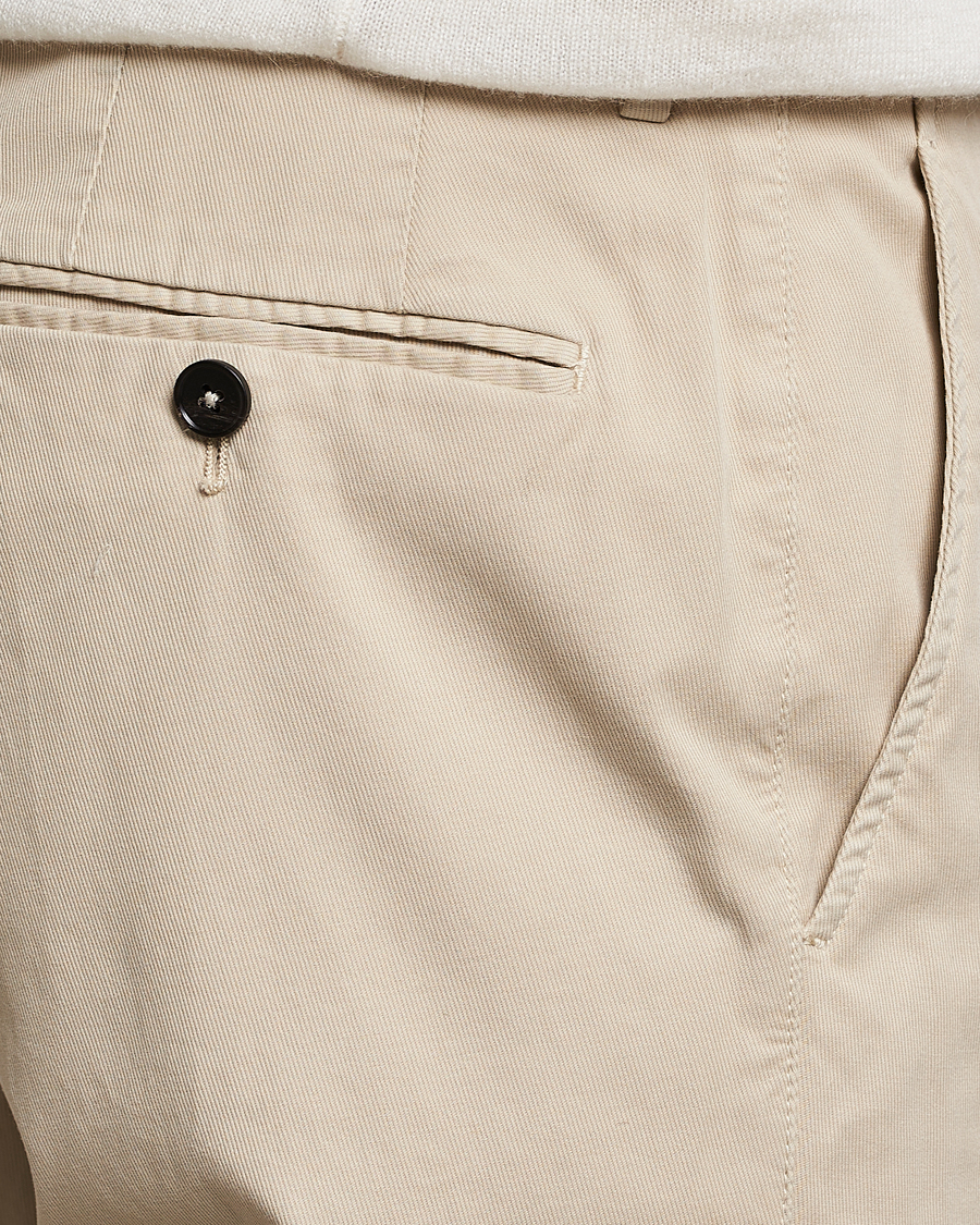 Zegna Slim Fit Premium Cotton Chinos Off White at CareOfCarl.com