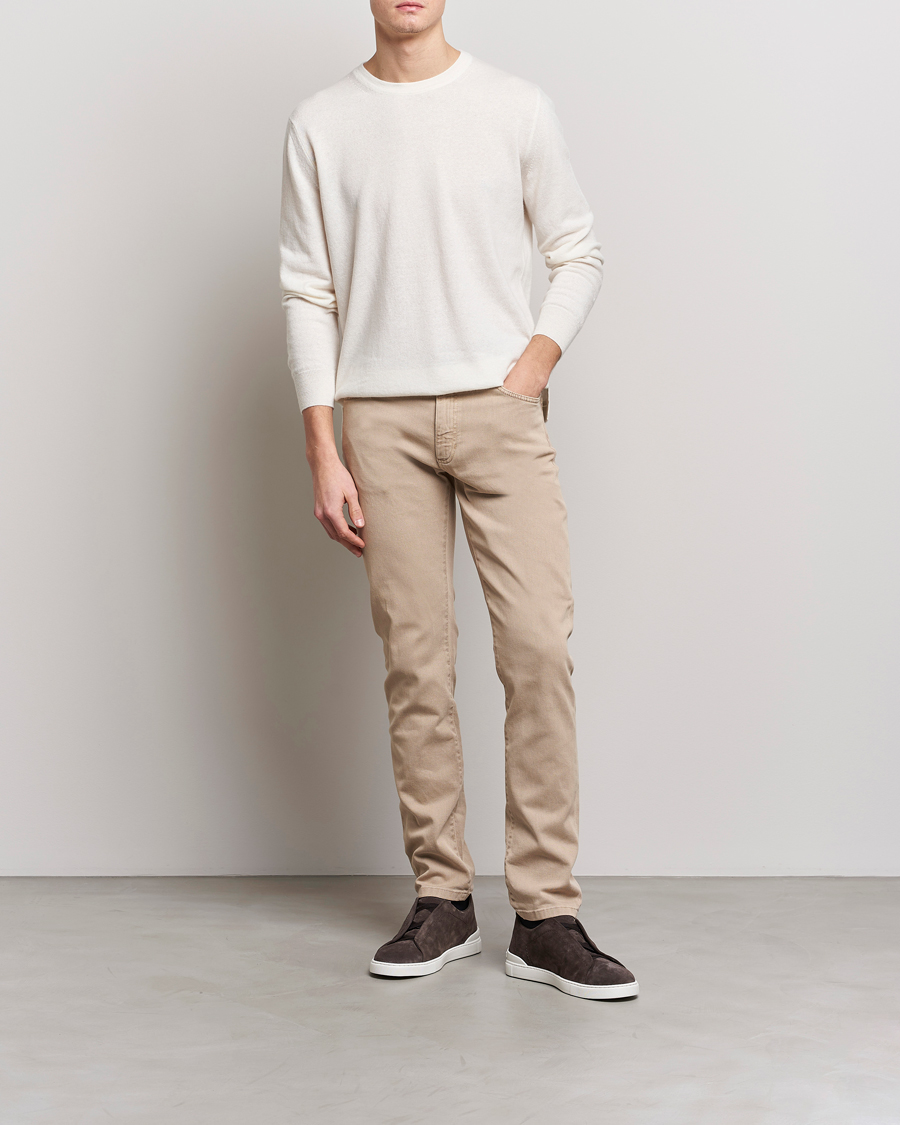 Men | Trousers | Zegna | Slim Fit Dyed 5-Pocket Pants Brown