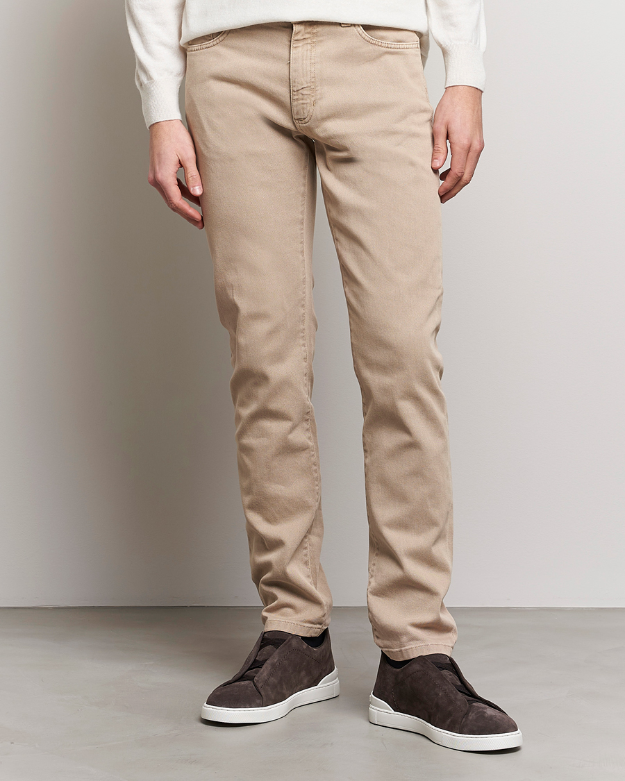 Men | Zegna | Zegna | Slim Fit Dyed 5-Pocket Pants Brown