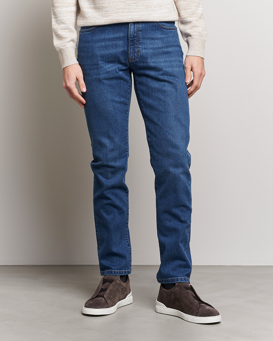 Men | Jeans | Zegna | Slim Fit Stretch Denim Jeans Stone Wash