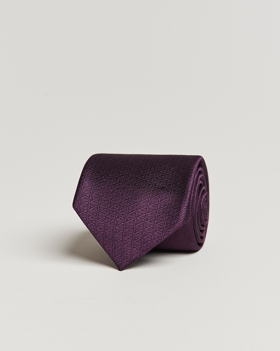 Men | Zegna Monogram Silk Tie Dark Purple | Zegna | Monogram Silk Tie Dark Purple