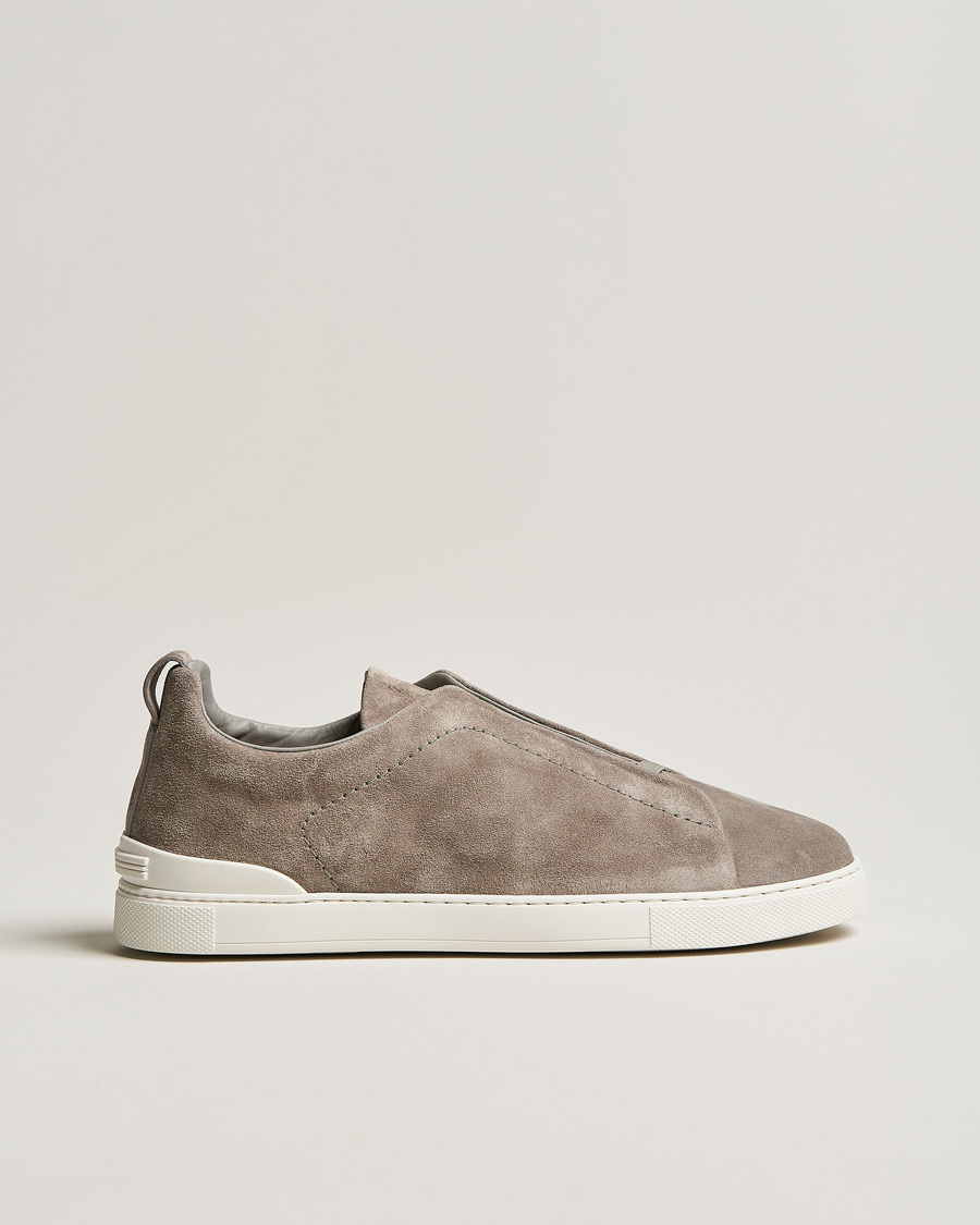 Men | Zegna Triple Stitch Sneakers Grey Suede | Zegna | Triple Stitch Sneakers Grey Suede