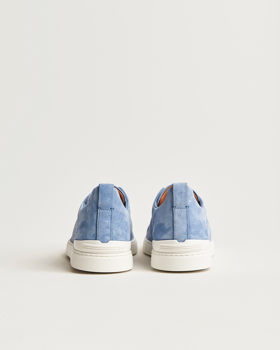 Men | Zegna Triple Stitch Sneakers Light Blue Suede | Zegna | Triple Stitch Sneakers Light Blue Suede