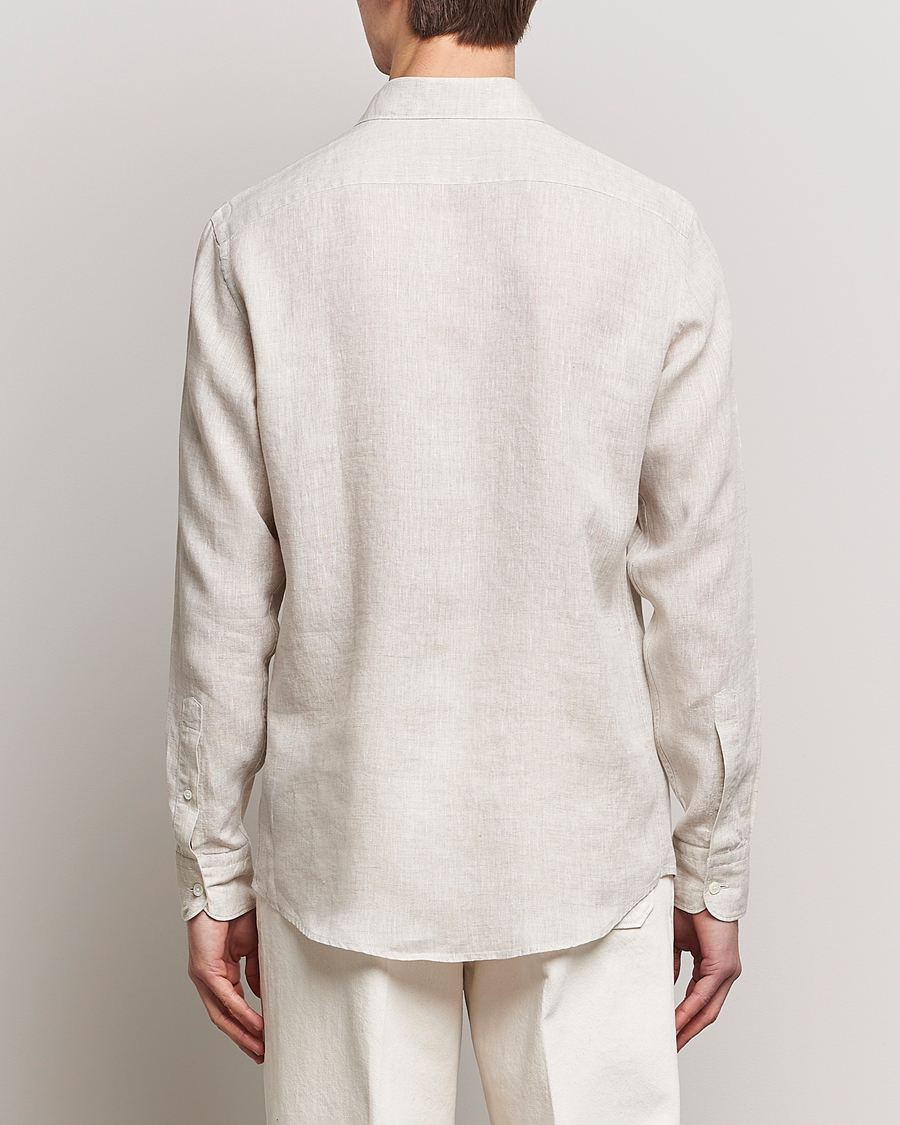 Men | Shirts | Zegna | Slim Fit Linen Shirt Light Beige